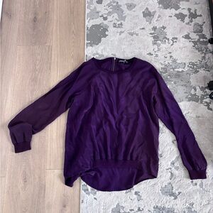 Michael Stars Deep Purple Long Sleeve Top 100% silk